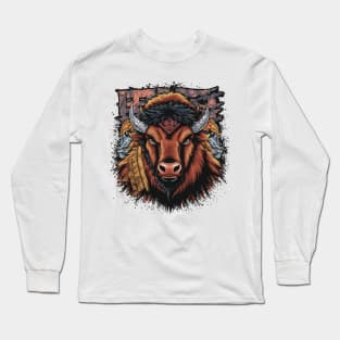 Bitter Bison Japanese Art Print Long Sleeve T-Shirt